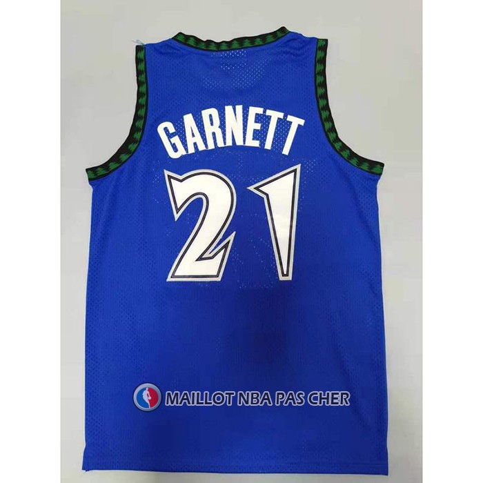 Maillot Minnesota Timberwolves Kevin Garnett NO 21 Hardwood Classics Throwback 2003-04 Bleu
